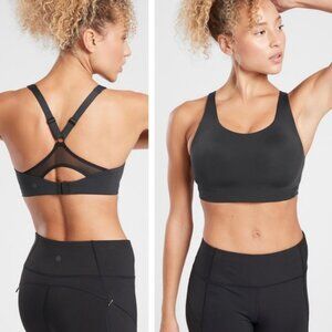 Athleta Advance Bra Black 405744 Women's Size 36C High Impact Workout Mesh Back